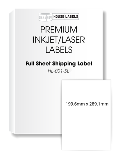Picture of HouseLabels’ brand – 1 Label per Sheet (2000 Sheets)